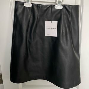 Glamorous leather skirt